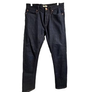 Unbranded Brand Jeans Mens 31x31 Stretch Selvedge Denim Dark Wash Tight UB422